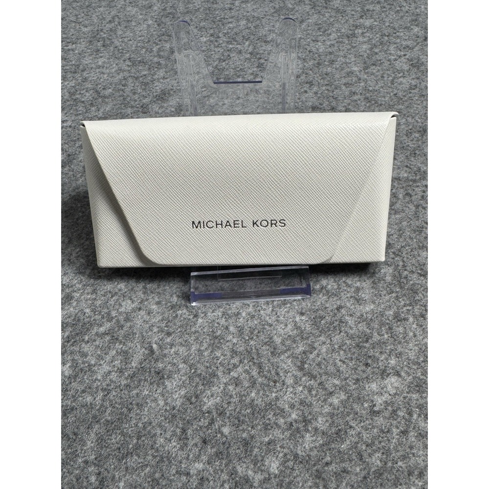 Michael Kors White Clamshell Eyeglass‎ Case for Glasses & Sunglasses with Snap